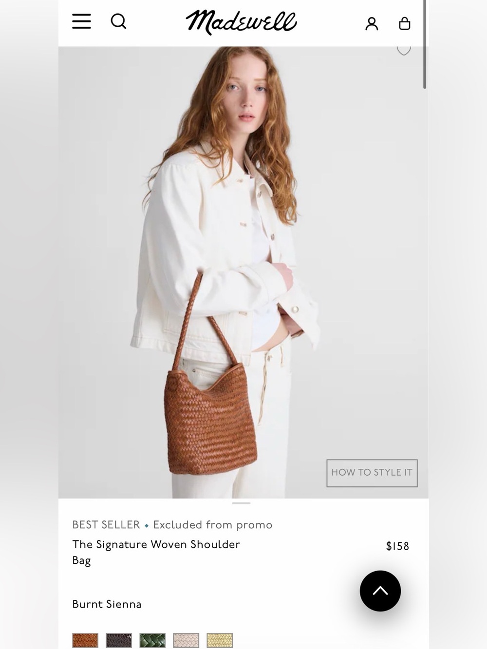 Madewell Braided Leather Shoulder Bag - Cognac Brown - Picture 7 of 8